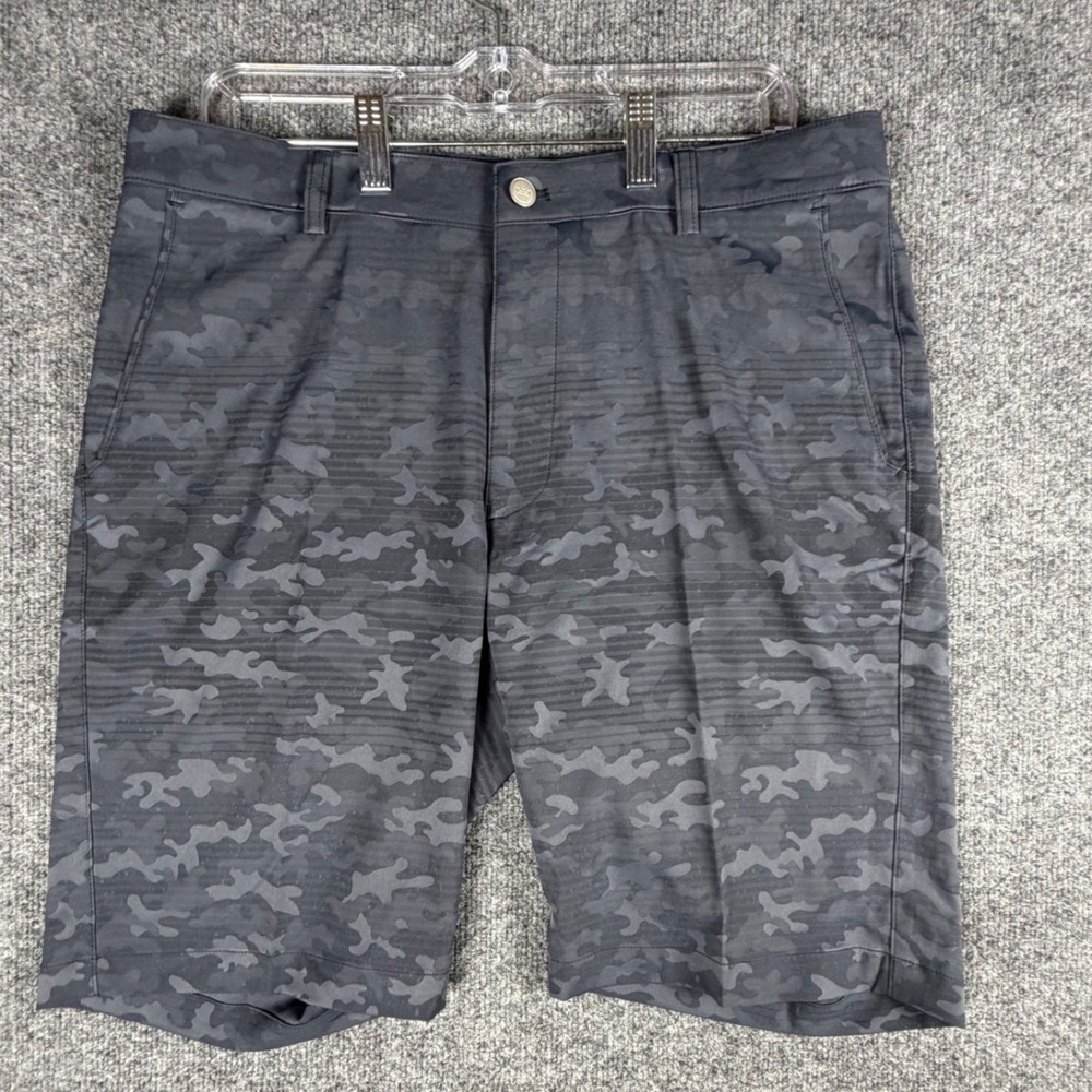 Peter Millar Crown Sport Mens 34 Black Camo Performance Golf Shorts New W/O Tags